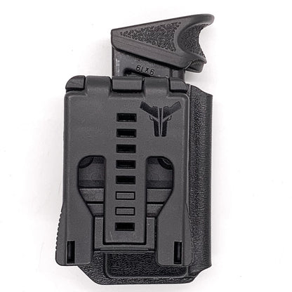 For the best, most comfortable, and rugged Kydex OWB Outside Waistband magazine carrier, holster or pouch for H&K 9mm & 40 shop Four Brothers 4BROS Holsters.  