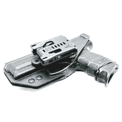 Black Outside Waistband OWB Holster for the Heckler & Koch H&K HK VP9 from Four Brothers 4BROS Holsters.  Made in the USA.  Cleared for red dot sights.