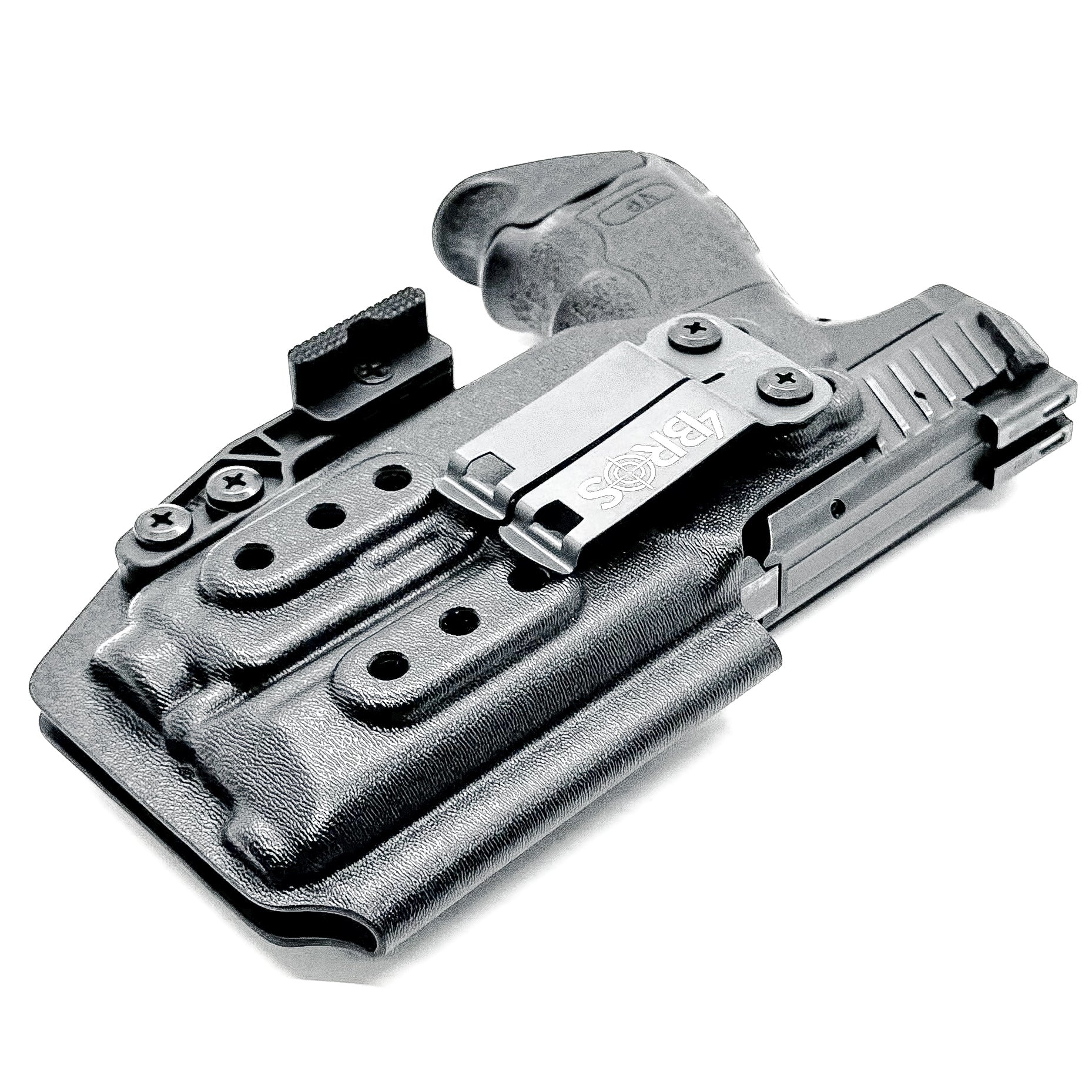 Black AIWB, IWB, Kydex for the Heckler & Koch H&K VP9 or VP9SK pistol with Streamlight TLR-7X, TLR-7 X, & TLR-7 A from Four Brothers 4BROS holsters.