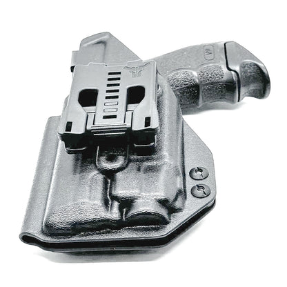 Black Outside Waistband OWB Holster for the H&K Heckler & Koch VP9 or VP9SK with Streamlight TLR-8 A G from Four Brothers 4BROS Holsters, USA made.