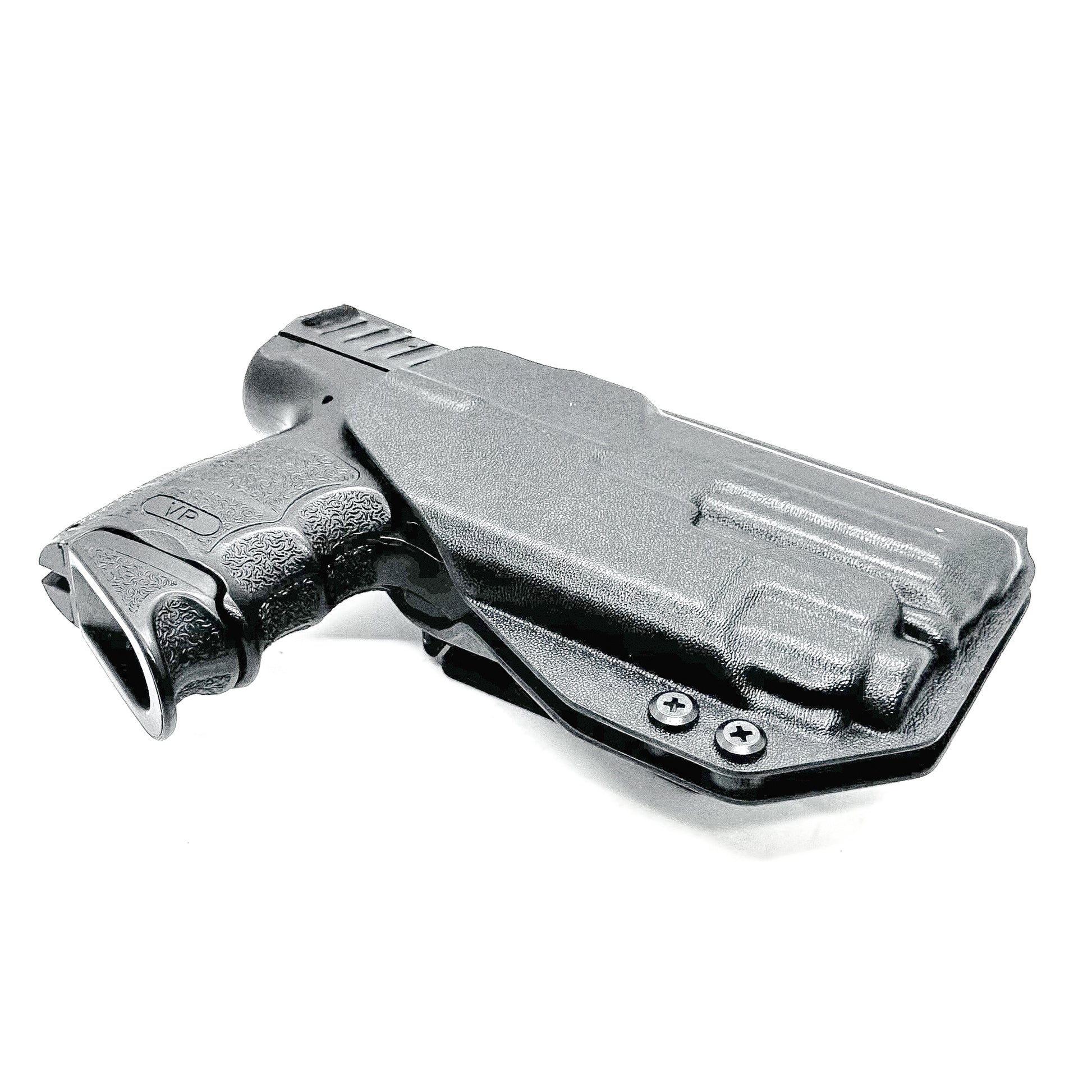Black Outside Waistband OWB Holster for the H&K Heckler & Koch VP9 or VP9SK with Streamlight TLR-8 A G from Four Brothers 4BROS Holsters, USA made.