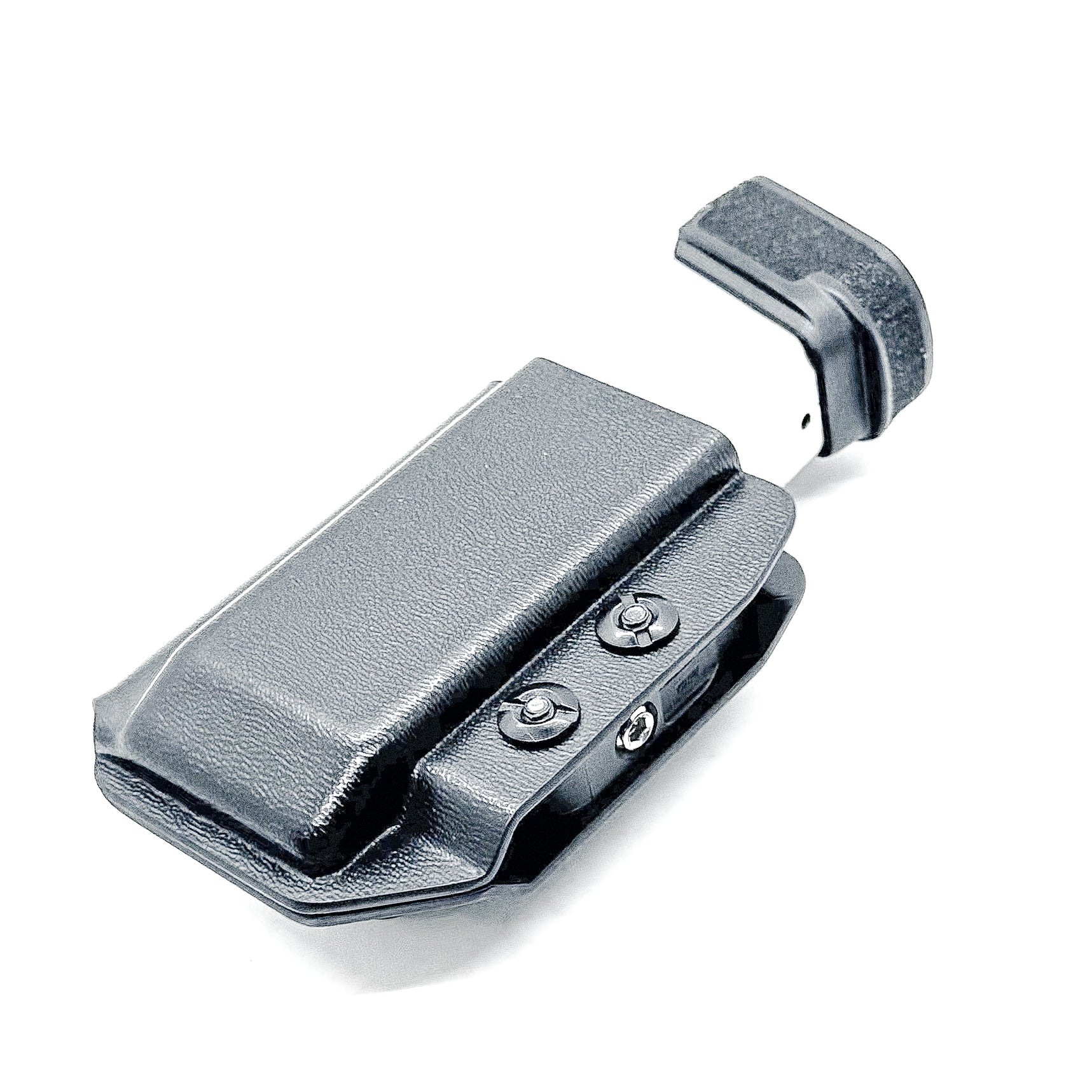 Black Kydex IWB AIWB inside waistband magazine pouch for the Springfield Hellcat Pro, Sig P365XL or P365X-MACRO from Four Brothers 4BROS Holsters. 