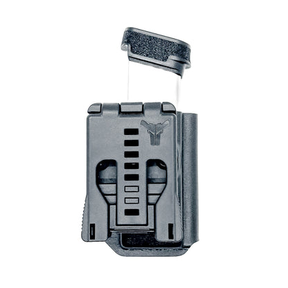 Black Kydex OWB Outside Waistband magazine pouch for the Springfield Hellcat Pro, Sig Sauer P365X-MACRO or P365XL from Four Brothers 4BROS Holsters. 