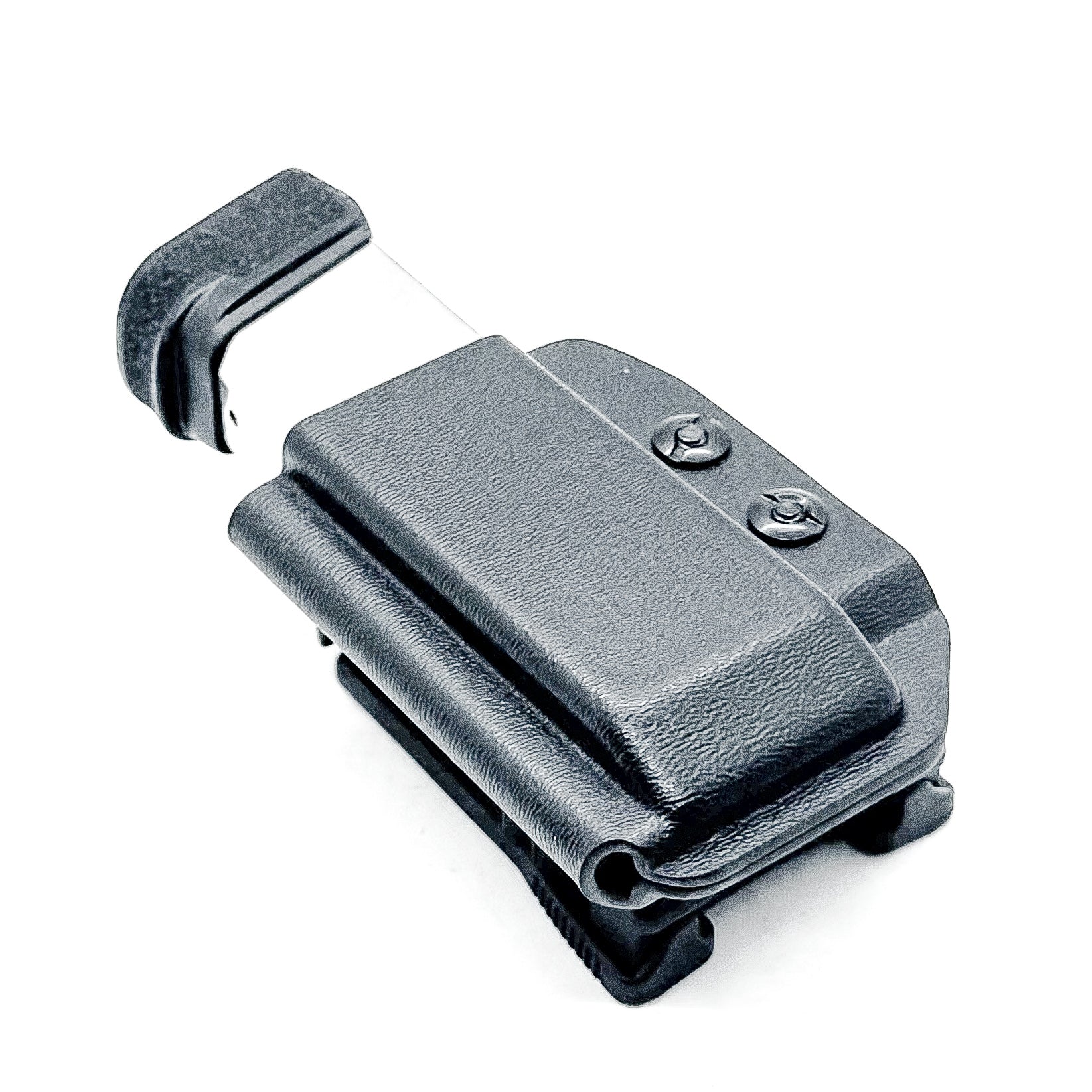 Black Kydex OWB Outside Waistband magazine pouch for the Springfield Hellcat Pro, Sig Sauer P365X-MACRO or P365XL from Four Brothers 4BROS Holsters. 