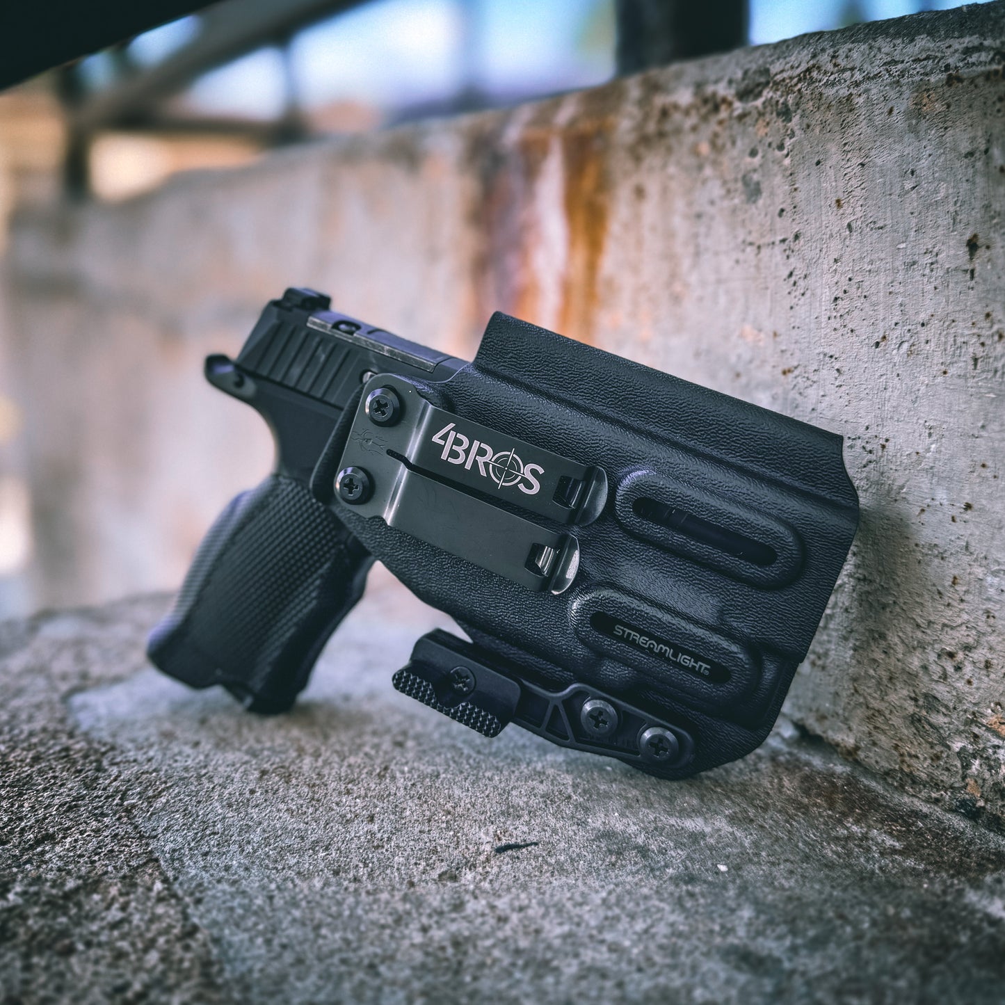 For the best IWB, AIWB, Appendix Inside Waistband Holster designed to fit the Sig Sauer P365, P365X and P365XL & Icarus Precision A.C.E 365 XL Hybrid Grip Module handgun with the Streamlight TLR-7 Sub light shop Four Brothers Holsters. Full sweat guard, Open muzzle for threaded barrels, cut for red dot sights.