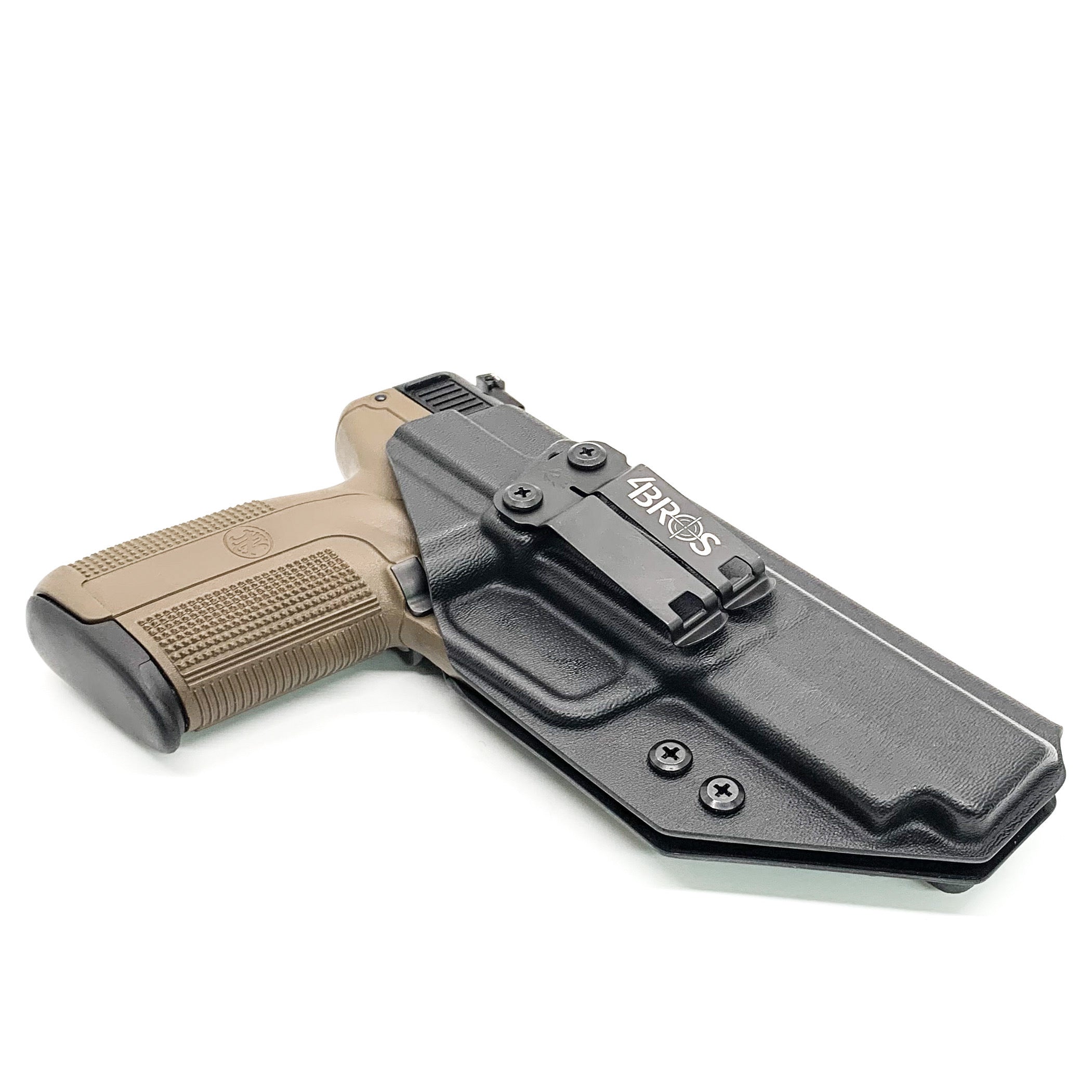 For the Best Inside Waistband Holster IWB designed to fit the FN America Five-seveN pistol, shop Four Brothers Holsters.  Featuring adjustable retention and cant, this holster is formed from .080" thermoplastic for durability and comfort.  Optional Modwing reduces firearm printing Proudly Made in the USA 57 5.7 