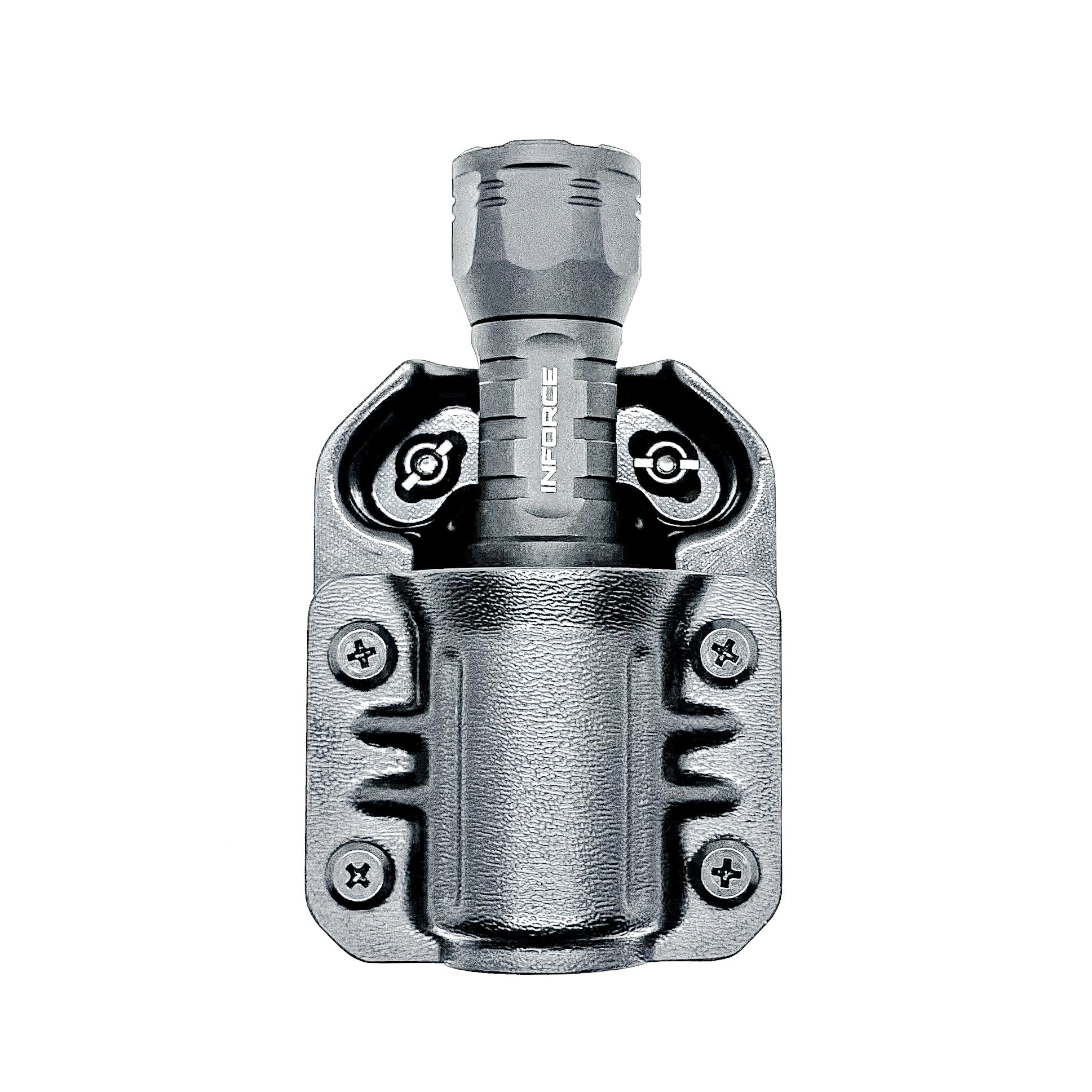 INFORCE ARC Flashlight Carrier for ARC 650-LR-H and 350-LR-H lights with adjustable retention, multiple mounting options, and rapid access.