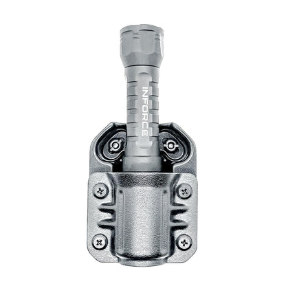 INFORCE ARC Flashlight Carrier for ARC 650-LR-H and 350-LR-H lights with adjustable retention, multiple mounting options, and rapid access.