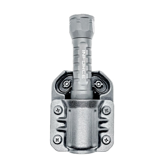 INFORCE ARC Flashlight Carrier for ARC 650-LR-H and 350-LR-H lights with adjustable retention, multiple mounting options, and rapid access.