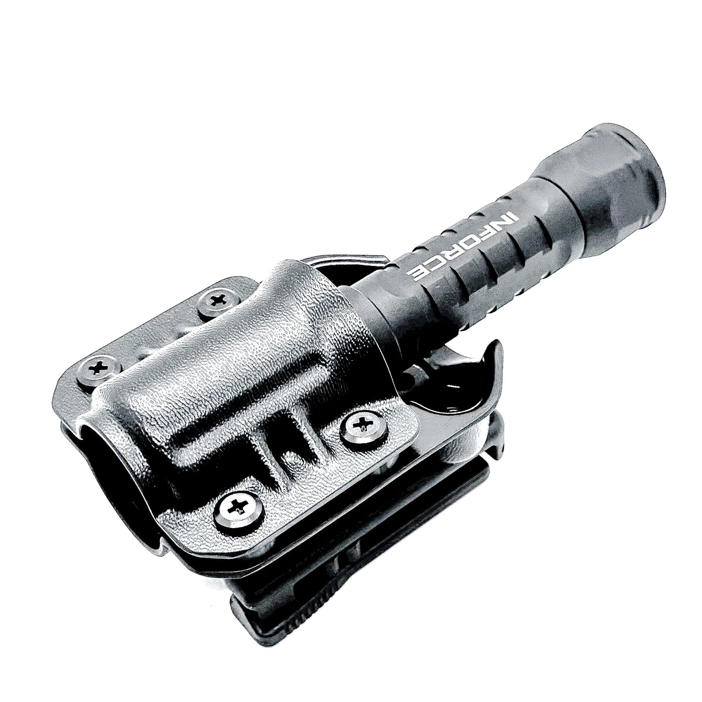 INFORCE ARC Flashlight Carrier for ARC 650-LR-H and 350-LR-H lights with adjustable retention, multiple mounting options, and rapid access.