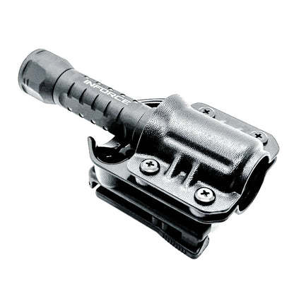 INFORCE ARC Flashlight Carrier for ARC 650-LR-H and 350-LR-H lights with adjustable retention, multiple mounting options, and rapid access.