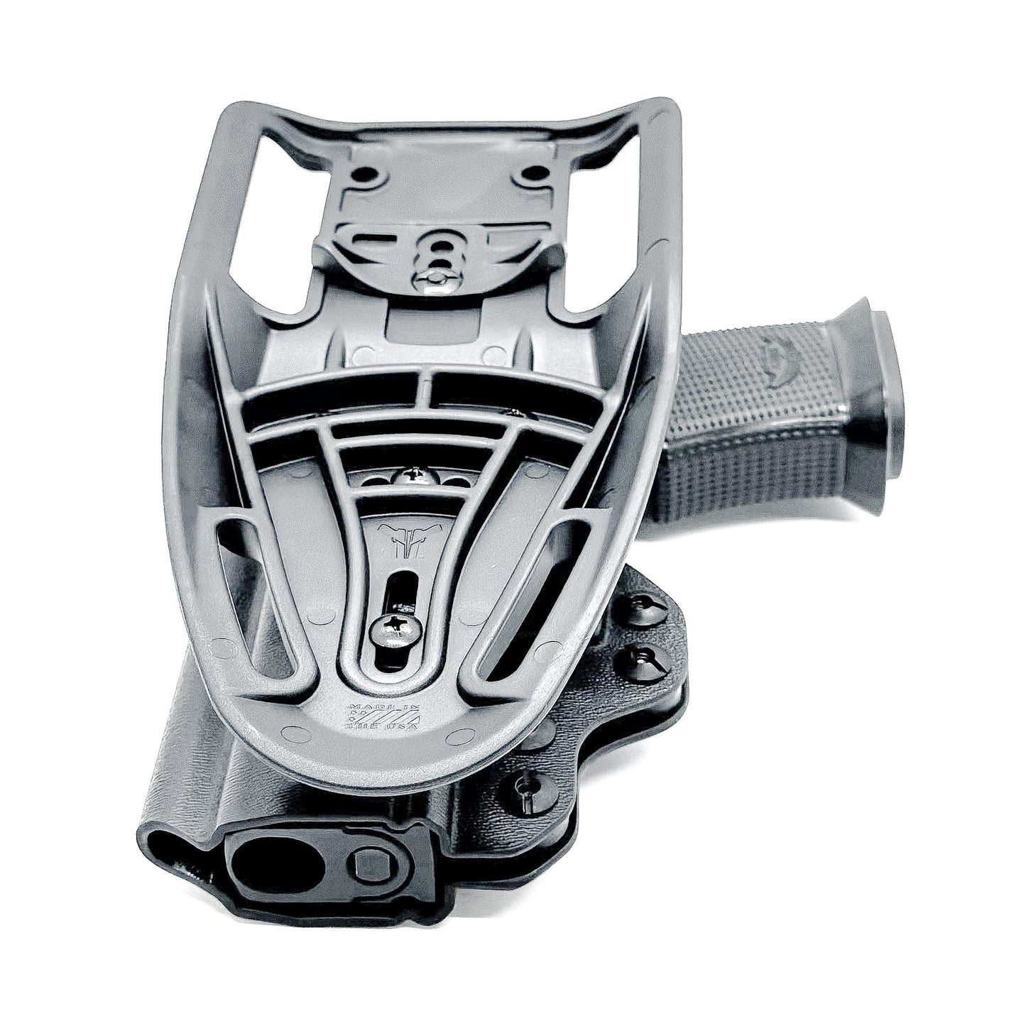 Duty & Competition OWB holster for the Icarus Precision AIR Polymer XMACRO Grip & P365 XMACRO or P365XL Slide. Red dot ready, suppressor height sight compatible