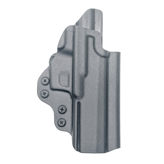 Black Outside waistband holster built for the Icarus Precision AIR Polymer XMACRO Grip Module. Red dot ready, suppressor sight compatible, made in the USA.