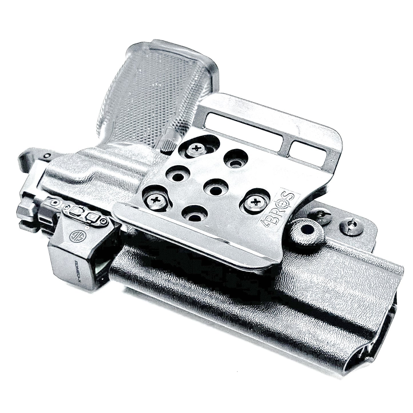 Black Outside the Waistband OWB Holster for the Icarus Precision A.C.E P365 FUSE with 4Bros 1.5" Belt Slide.