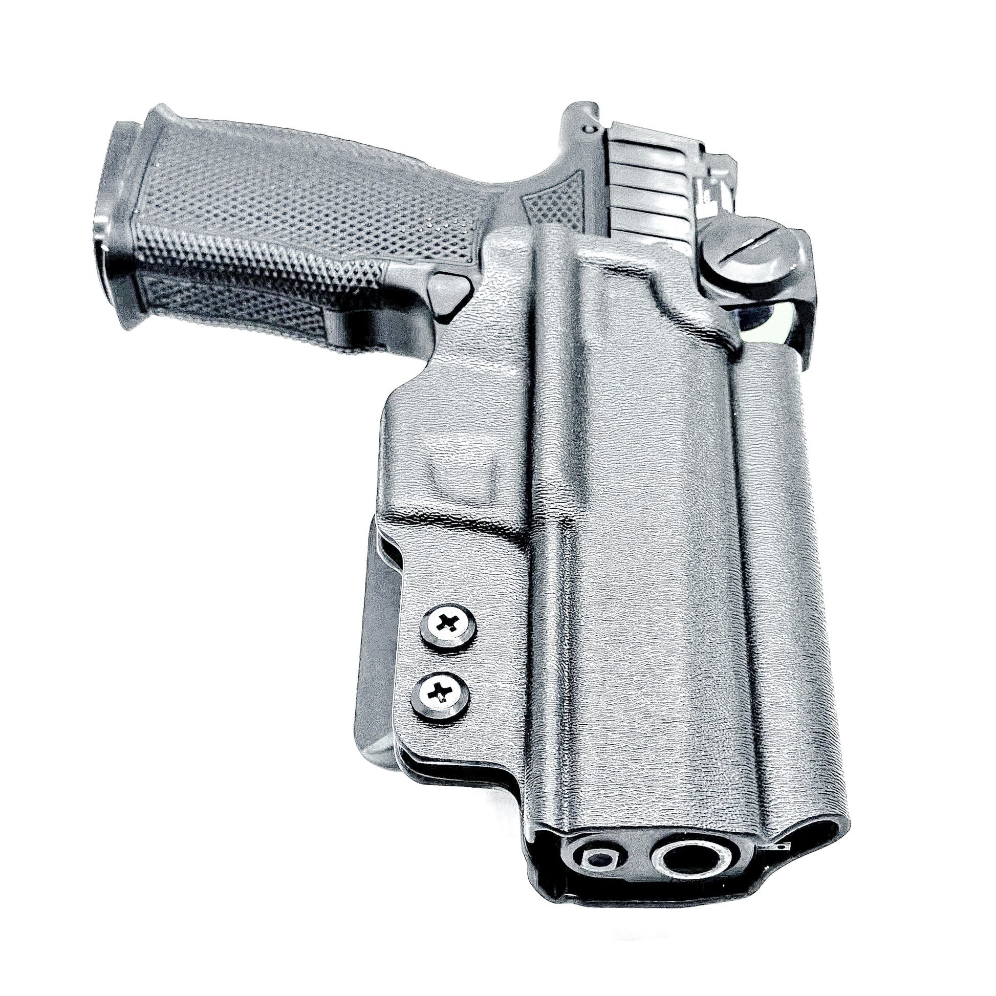 Black Outside the Waistband OWB Holster for the Icarus Precision A.C.E P365 FUSE with 4Bros 1.5" Belt Slide.