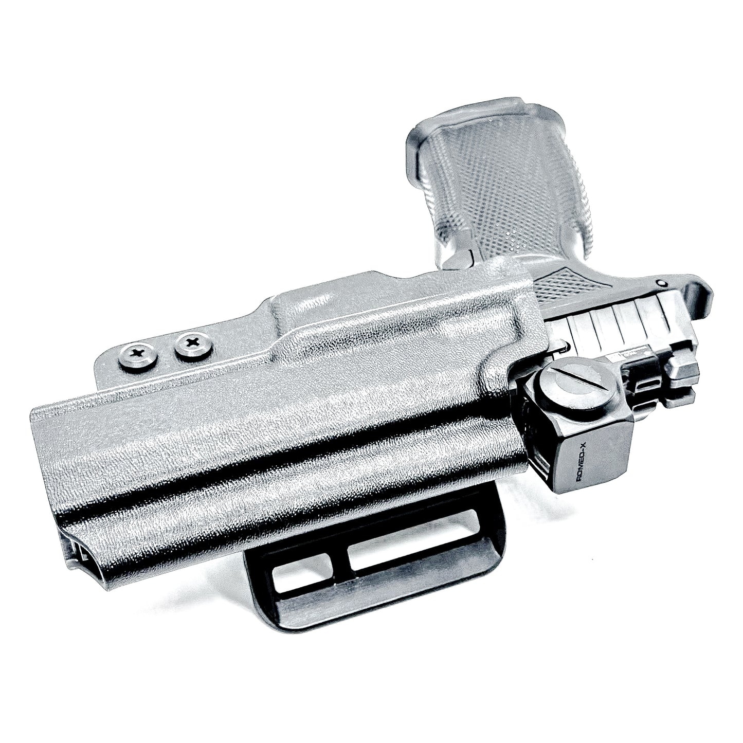 Black Outside the Waistband OWB Holster for the Icarus Precision A.C.E P365 FUSE with 4Bros 1.5" Belt Slide.