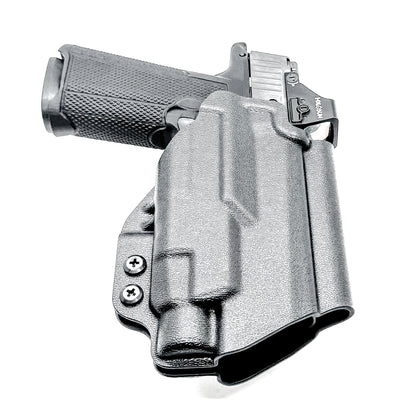 Outside Waistband (OWB) holster fits Icarus ACE 365 311 & TLR-7 HL-X. Red-dot compatible, adjustable retention, open muzzle, stable belt carry, USA-made quality.