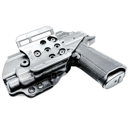 Outside Waistband (OWB) holster fits Icarus ACE 365 311 & TLR-7 HL-X. Red-dot compatible, adjustable retention, open muzzle, stable belt carry, USA-made quality.