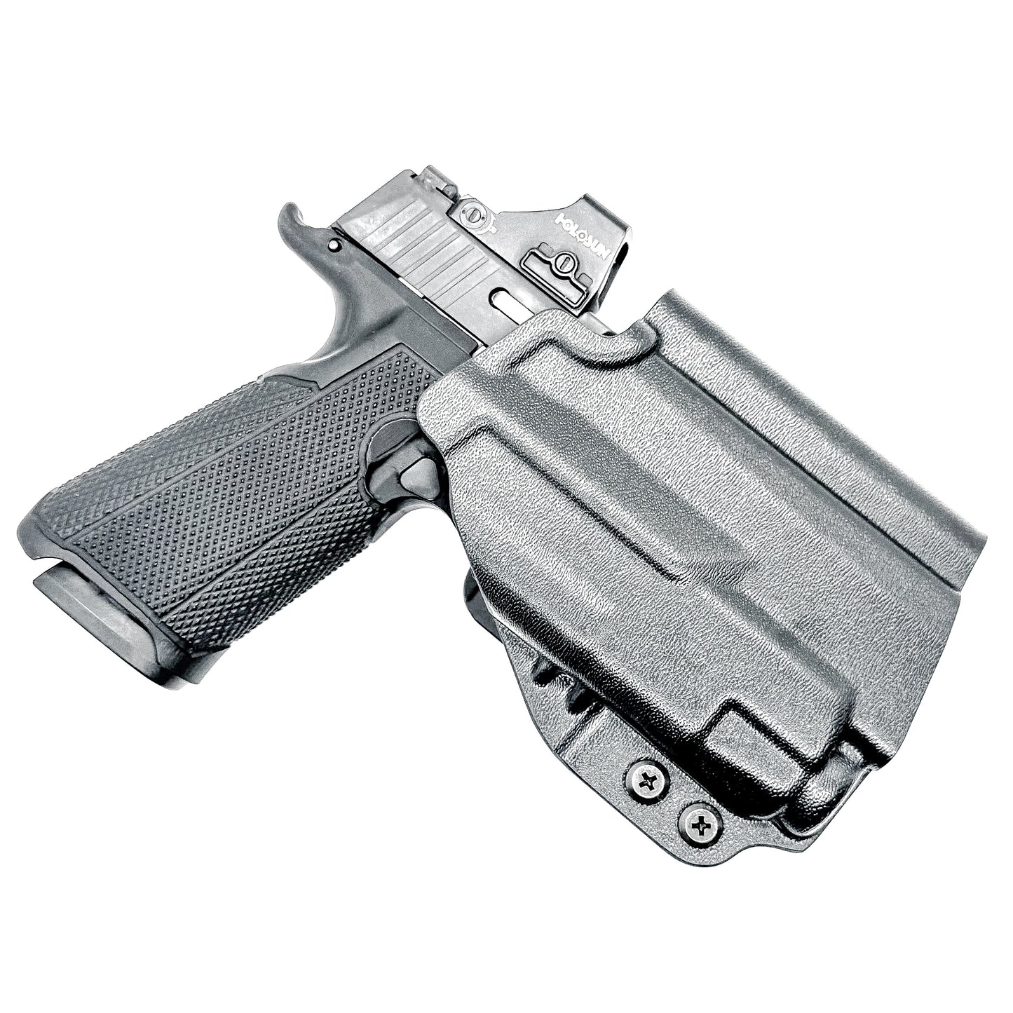 Outside Waistband (OWB) holster fits Icarus ACE 365 311 & TLR-7 X or TLR-7 A. Red-dot compatible, adjustable retention, open muzzle, USA-made quality.