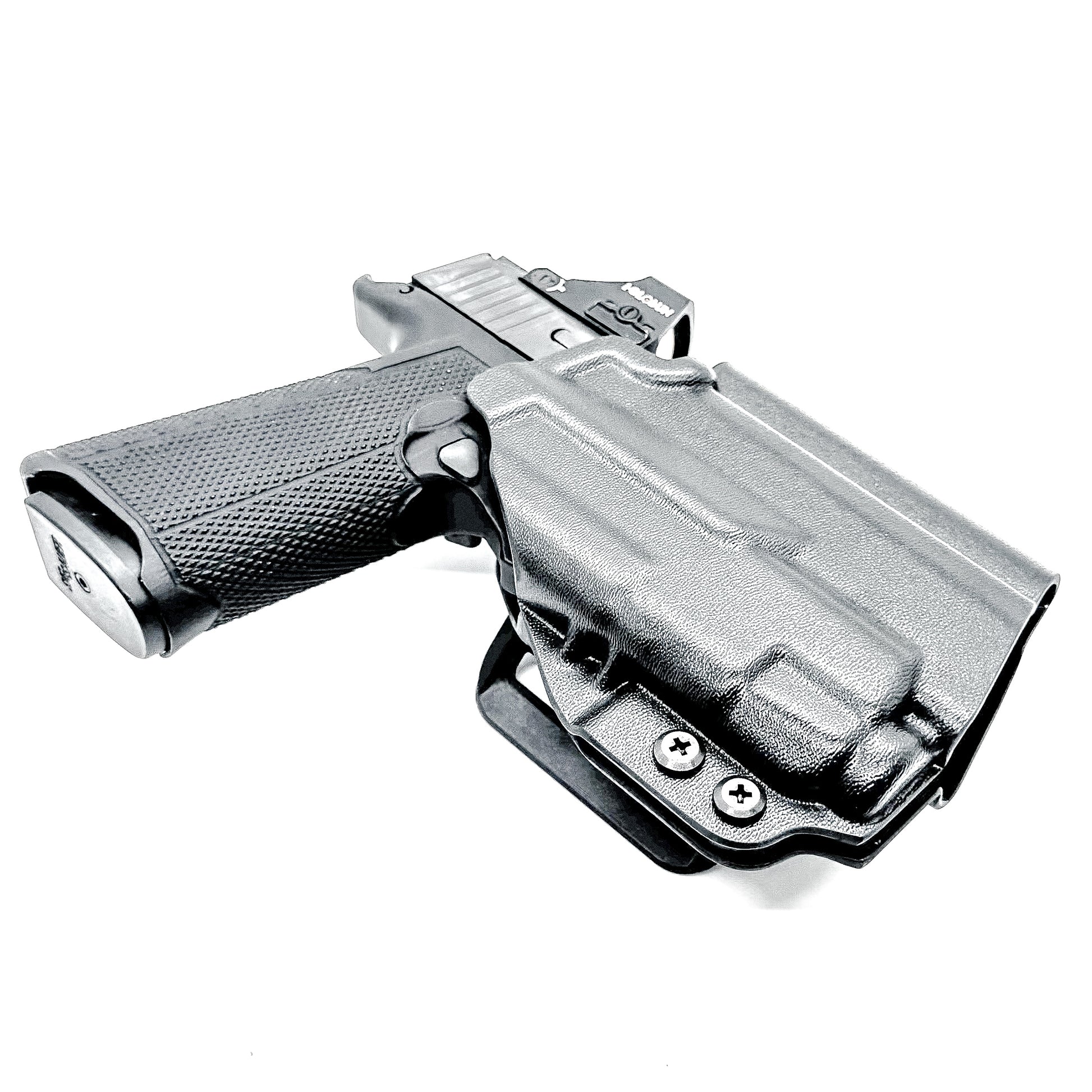 Outside Waistband (OWB) holster fits Icarus ACE 365 311 & TLR-7 X or TLR-7 A. Red-dot compatible, adjustable retention, open muzzle, USA-made quality.