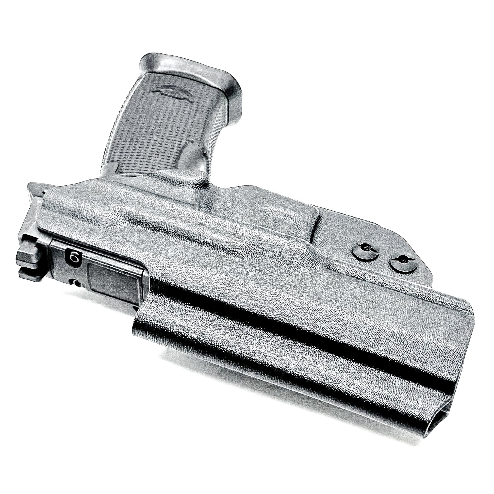 Black  Inside waistband holster built for the Icarus Precision AIR Polymer XMACRO Grip Module and P365-FUSE slide.  Red dot ready, Enigma compatible.