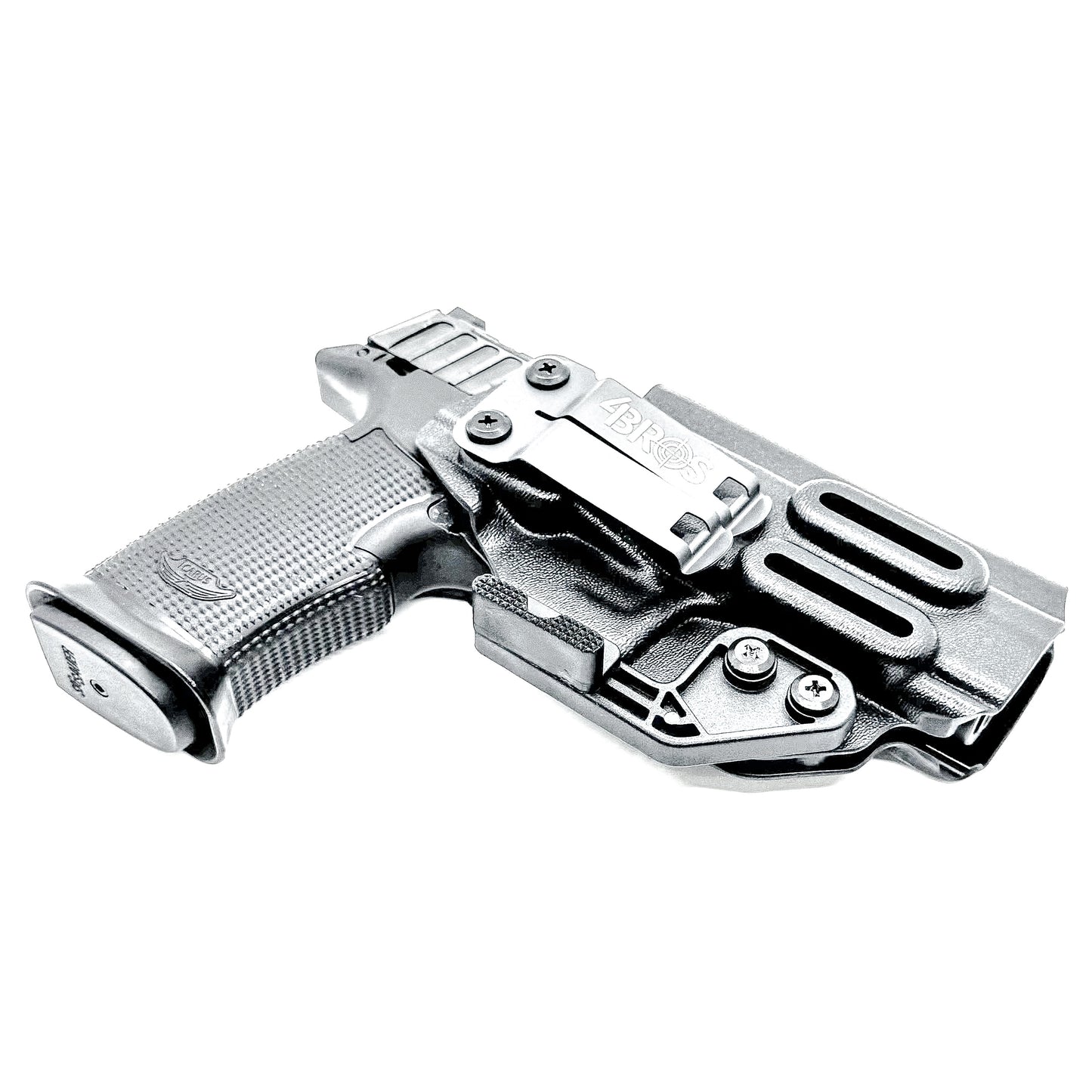 Black  Inside waistband holster built for the Icarus Precision AIR Polymer XMACRO Grip Module and P365-FUSE slide.  Red dot ready, Enigma compatible.