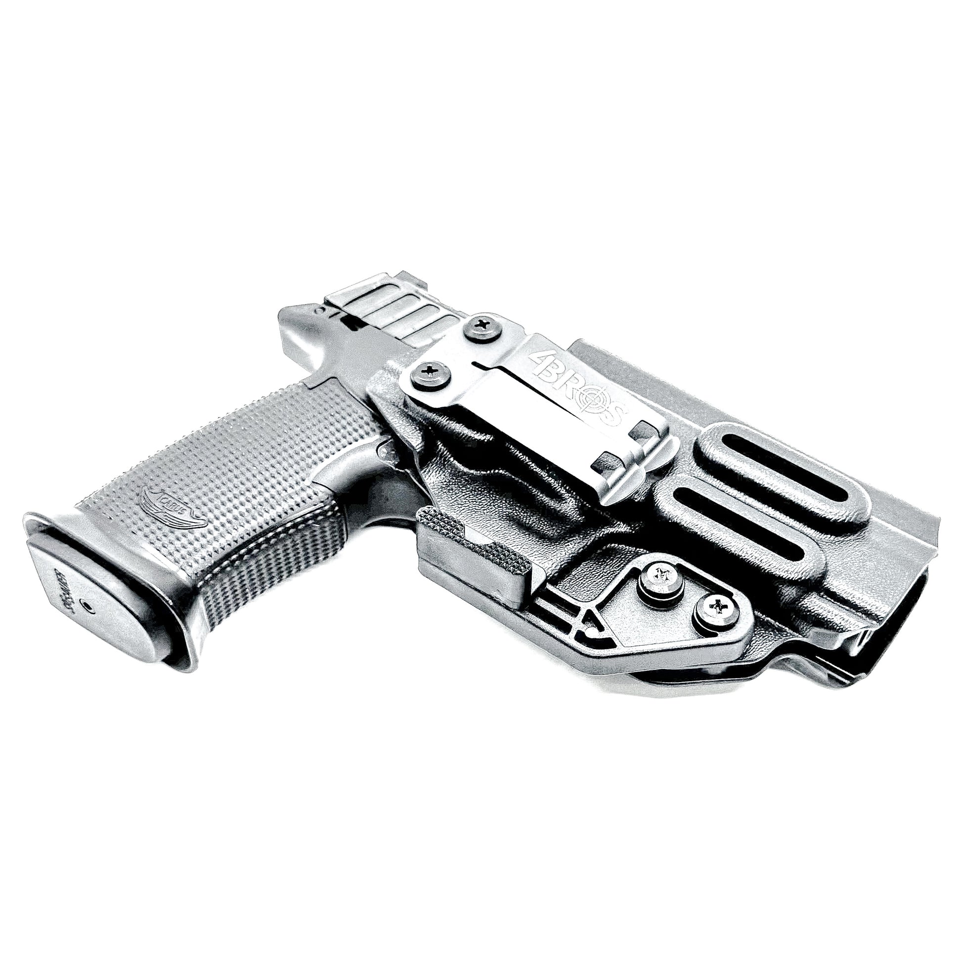 Black  Inside waistband holster built for the Icarus Precision AIR Polymer XMACRO Grip Module and P365-FUSE slide.  Red dot ready, Enigma compatible.