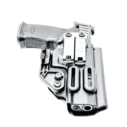 Black  Inside waistband holster built for the Icarus Precision AIR Polymer XMACRO Grip Module and P365-FUSE slide.  Red dot ready, Enigma compatible.