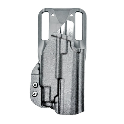Black competition holster for the Icarus AIR Polymer P365-Fuse & Streamlight TLR-7 Sub light with Duty Drop attachment.