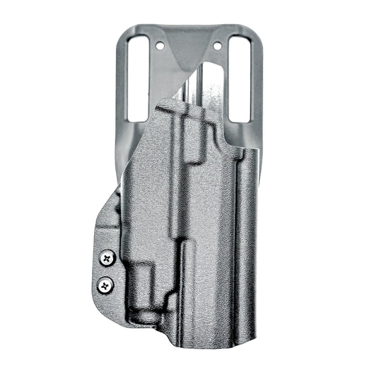 Black competition holster for the Icarus AIR Polymer P365-Fuse & Streamlight TLR-7 Sub light with Duty Drop attachment.