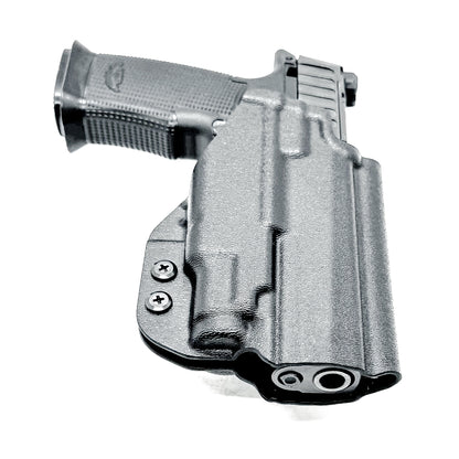 Outside the waistband holster fits Icarus Precision AIR Polymer P365-FUSE & Streamlight TLR-7 Sub in black with 4BROS 1.5" belt slide.