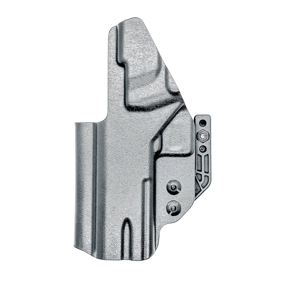 IWB holster custom fit for the Jacob Grey TWC HEX. Optic-ready, adjustable retention and ride height. Built in the USA for reliable, comfortable carry.