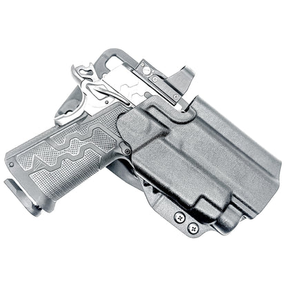 Kimber 2K11 PRO 4.25" and TLR-7 HL-X OWB Outside Waistband light duty & competition holster with adjustable retention and optic compatibility.