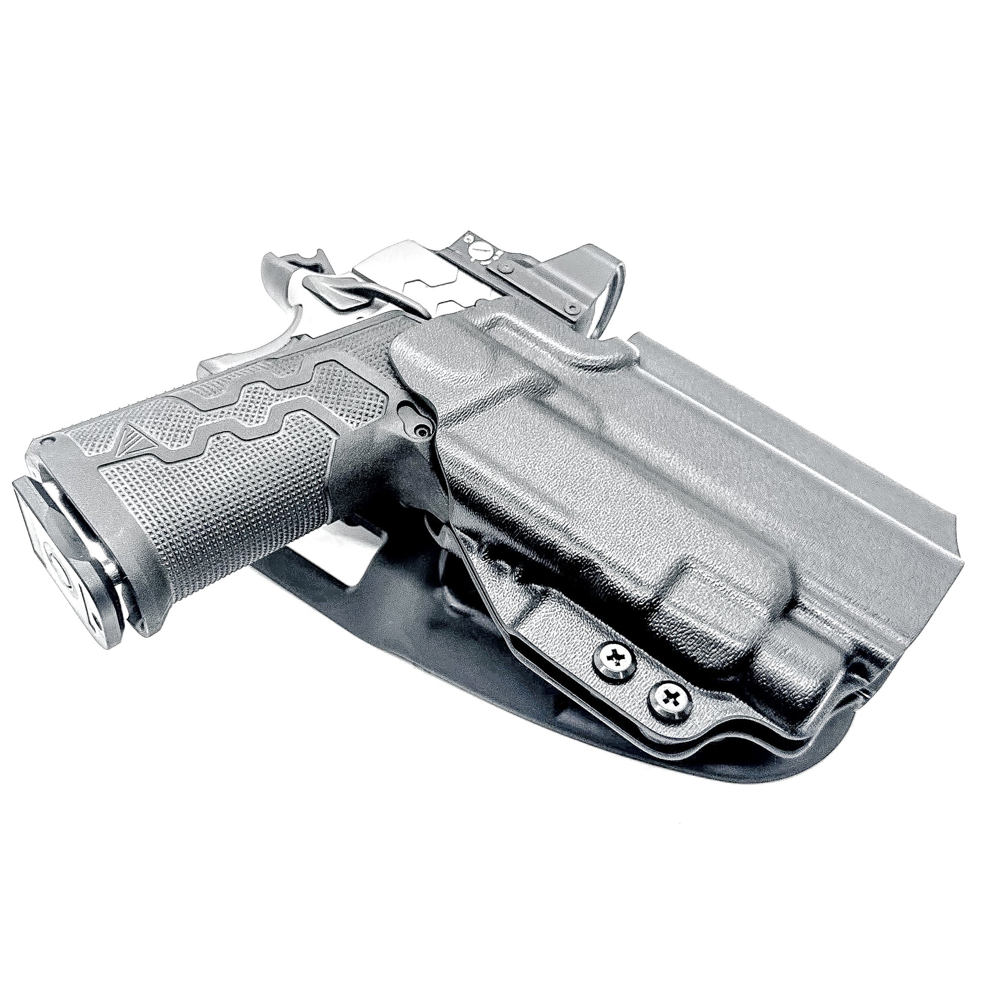 Kimber 2K11 PRO 4.25" and TLR-7 HL-X OWB Outside Waistband light duty & competition holster with adjustable retention and optic compatibility.