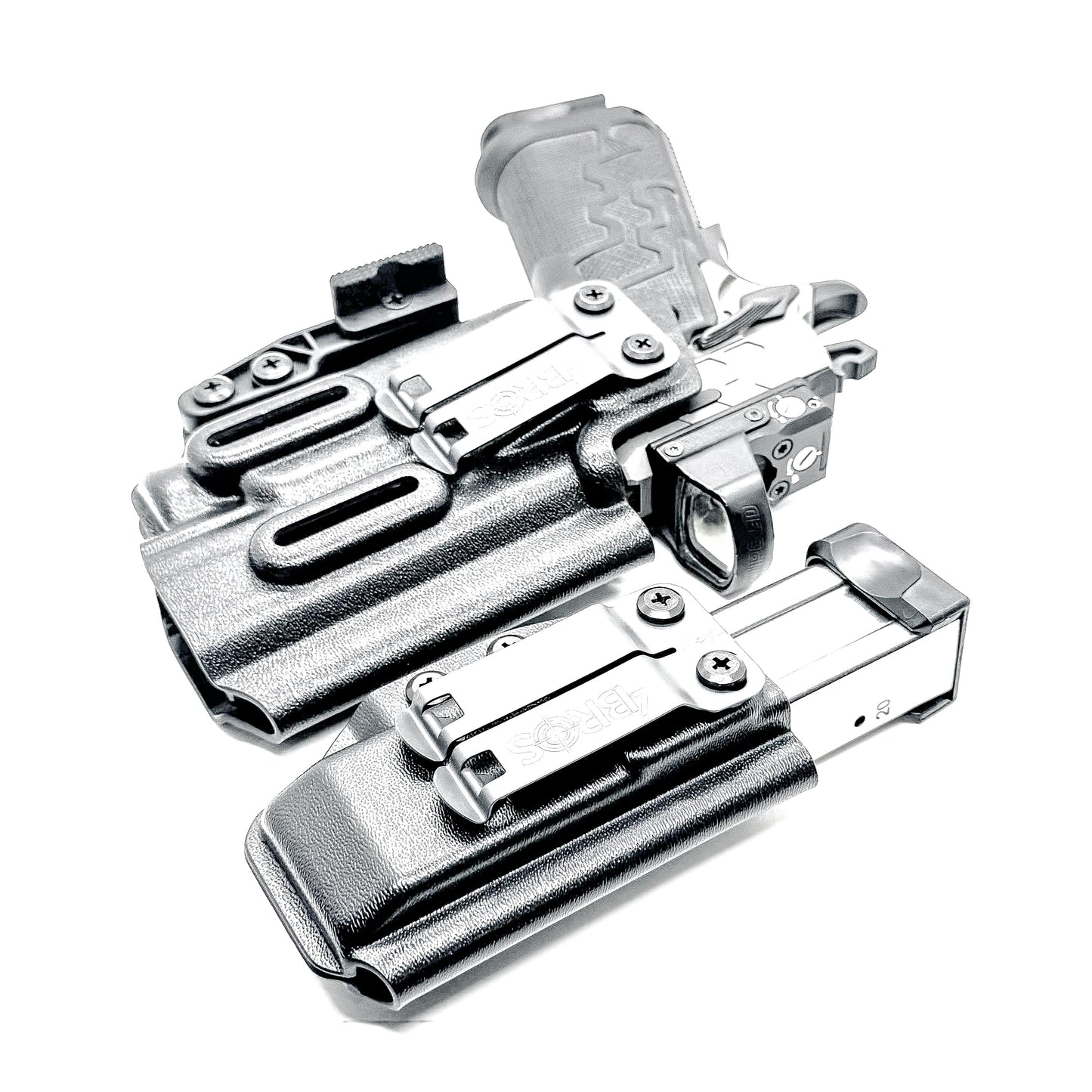 IWB holster combo for Kimber 2K11 PRO 4.25" & Streamlight TLR-7 HL-X & 2011 mags. Includes mag carrier, Modwing, and Monoblock clips. Ships fast from the USA.