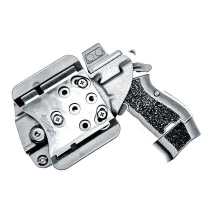 Kimber CDS9 OWB Holster with adjustable retention and optics compatibility. Precision-molded Outside Waistband holster for carry, training, and range use.