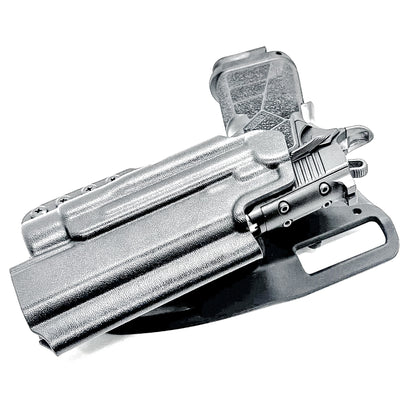 Kimber DS Warrior and Streamlight TLR-1 HL OWB (Outside Waistband) light-duty & competition holster with fast draw, adjustable retention & optic compatibility.