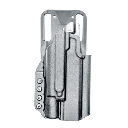 Kimber DS Warrior OWB holster with SureFire X300U. Outside Waistband light duty & competition holster with fast draw, adjustable retention, and optic support.