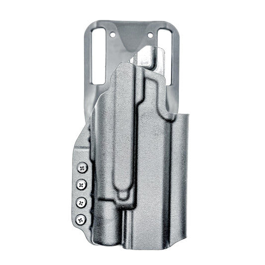 Kimber DS Warrior OWB holster with SureFire X300U. Outside Waistband light duty & competition holster with fast draw, adjustable retention, and optic support.