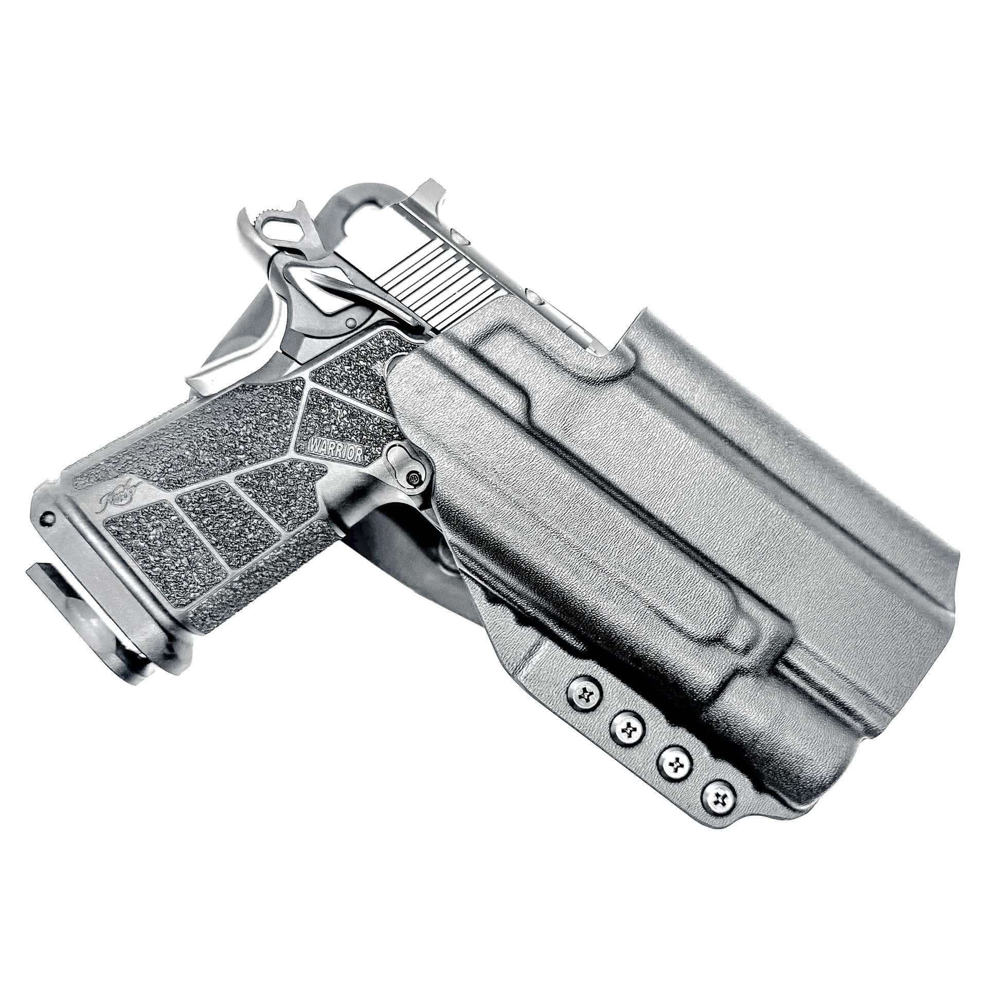 Kimber DS Warrior OWB holster with SureFire X300U. Outside Waistband light duty & competition holster with fast draw, adjustable retention, and optic support.
