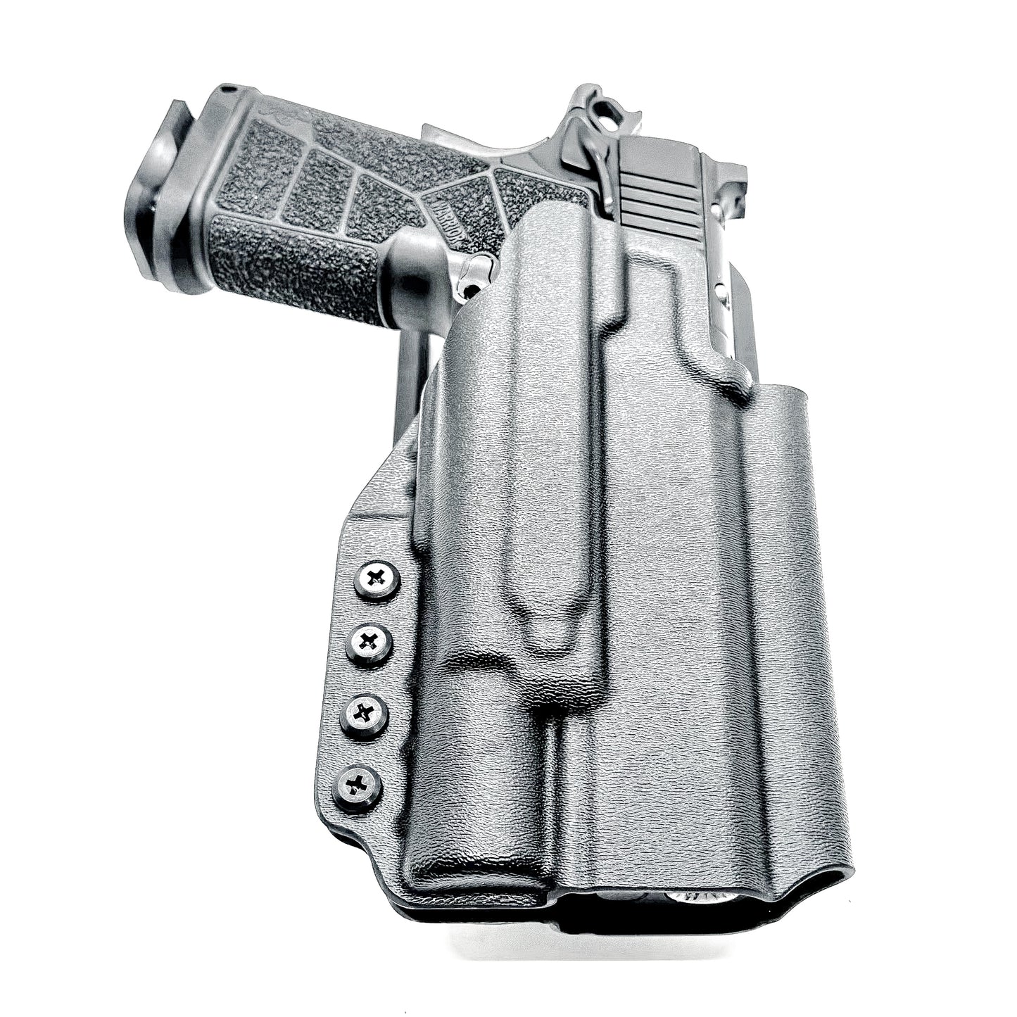 Kimber DS Warrior OWB holster with SureFire X300U. Outside Waistband light duty & competition holster with fast draw, adjustable retention, and optic support.