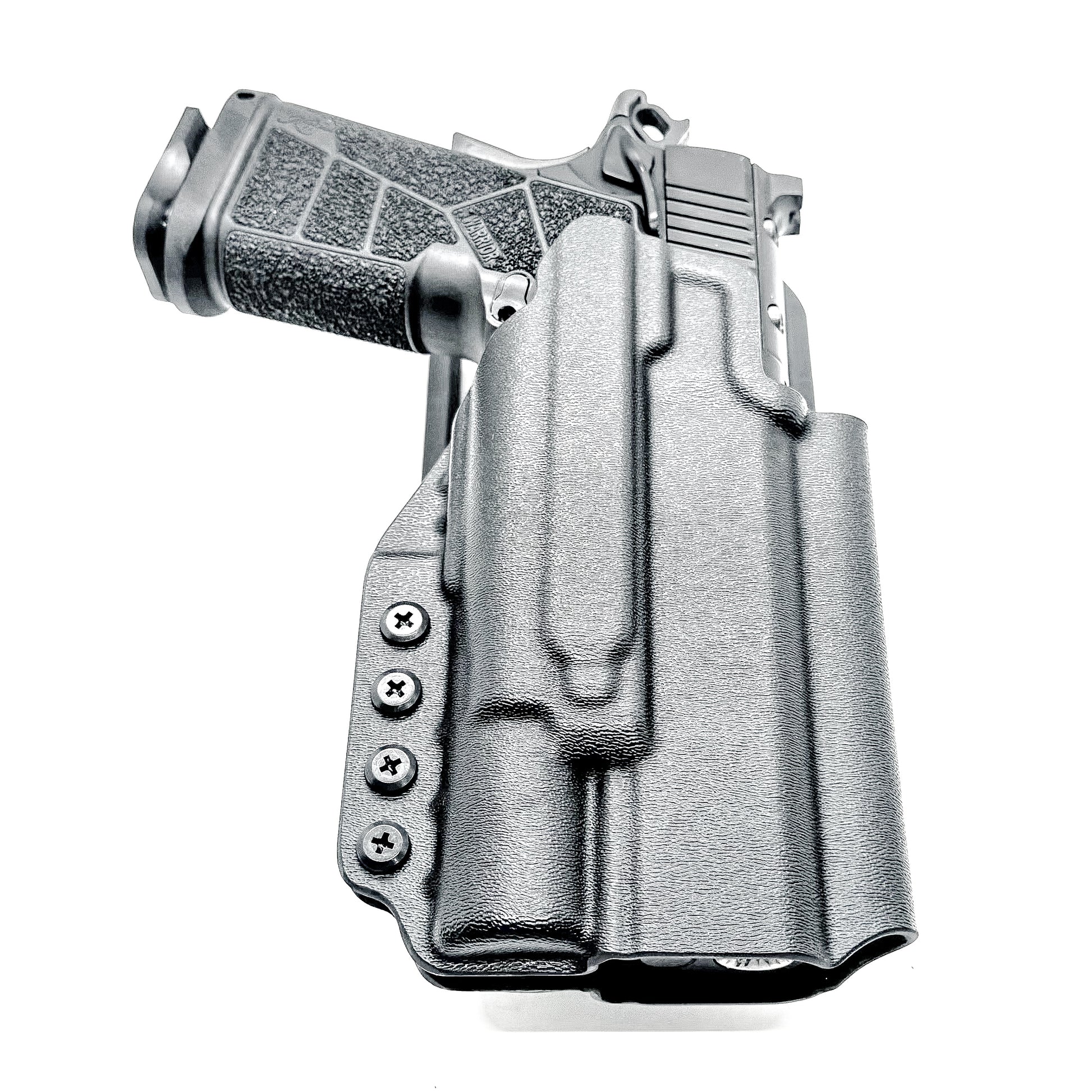 Kimber DS Warrior OWB holster with SureFire X300U. Outside Waistband light duty & competition holster with fast draw, adjustable retention, and optic support.