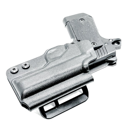 Kimber Micro 9 OWB Holster with adjustable retention and optics compatibility. Precision-molded Outside Waistband holster for carry, training, and range use.
