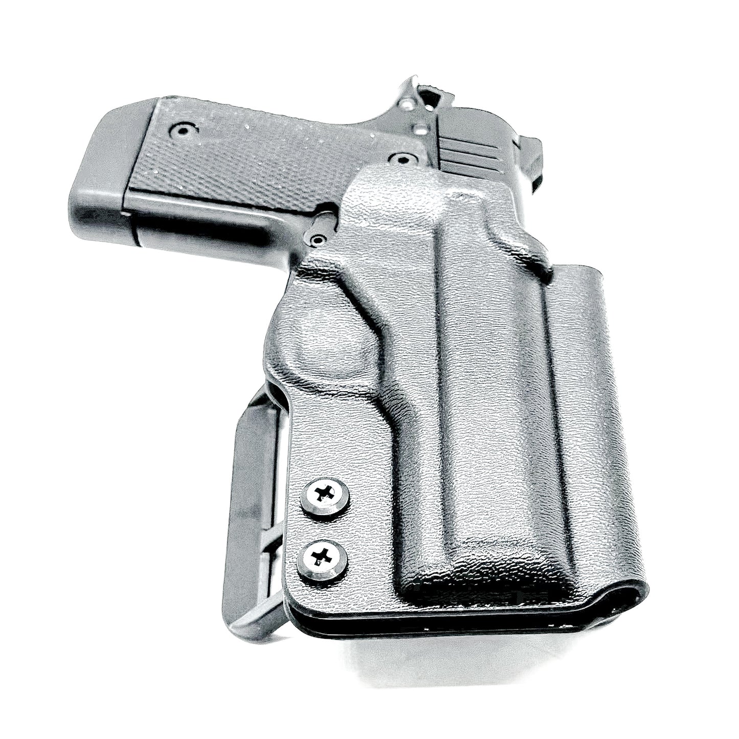 Kimber Micro 9 OWB Holster with adjustable retention and optics compatibility. Precision-molded Outside Waistband holster for carry, training, and range use.