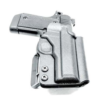 Kimber Micro 9 OWB Holster with adjustable retention and optics compatibility. Precision-molded Outside Waistband holster for carry, training, and range use.