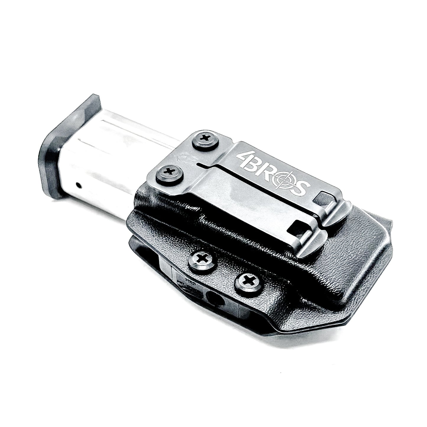 Black Kydex IWB AIWB appendix inside waistband magazine pouch carrier or holster for the Kimber 2K11 mags from Four Brothers 4BROS Holsters.