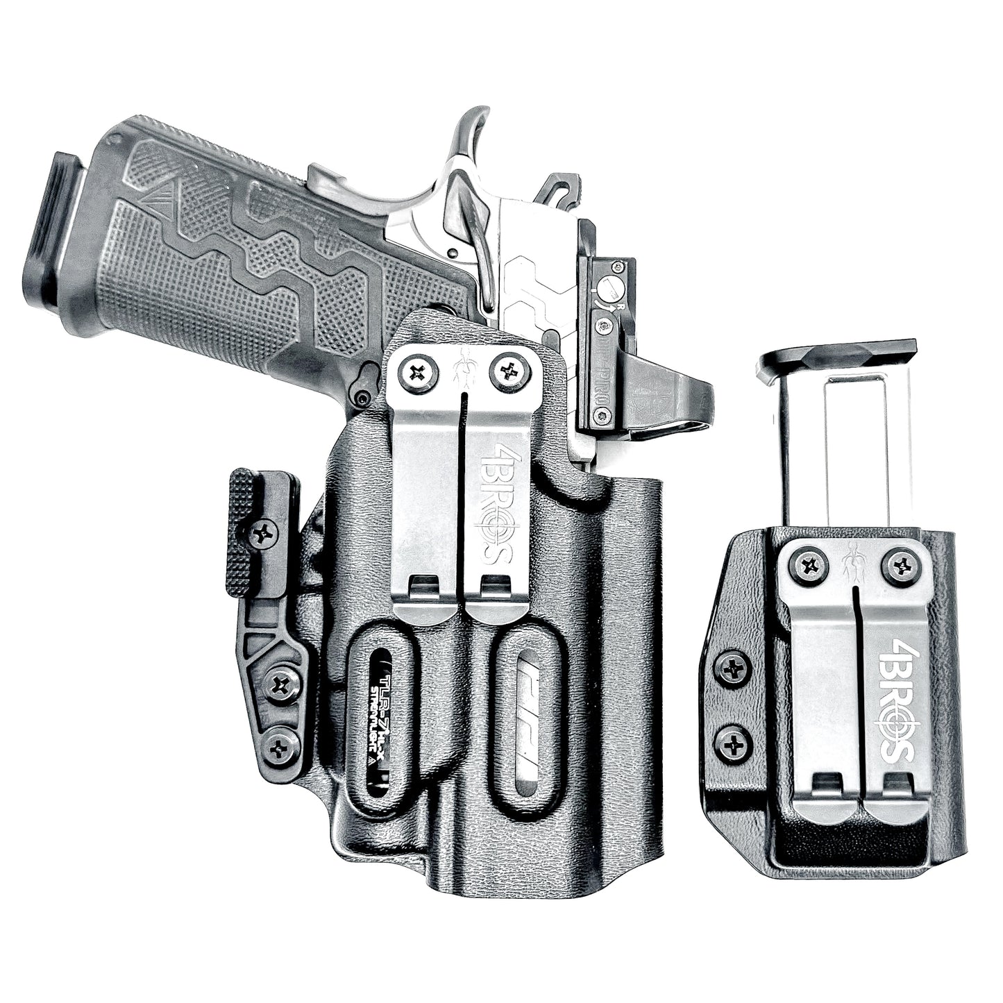 IWB holster combo for Kimber 2K11 PRO 4.25" & Streamlight TLR-7 HL-X & 2011 mags. Includes mag carrier, Modwing, and Monoblock clips. Ships fast from the USA.