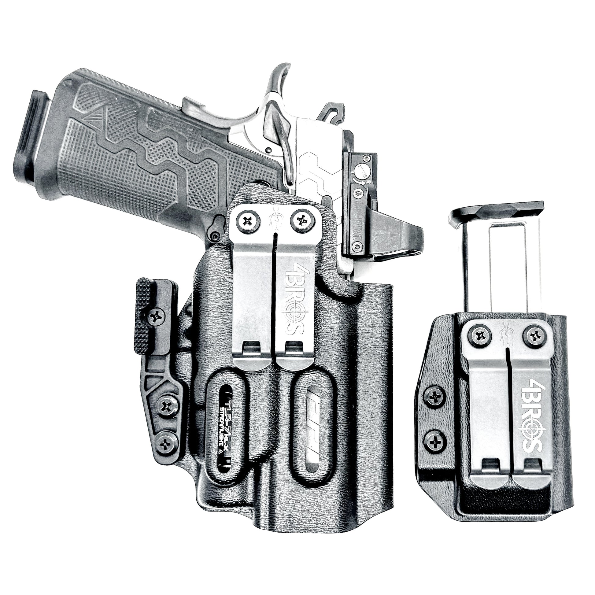 IWB holster combo for Kimber 2K11 PRO 4.25" & Streamlight TLR-7 HL-X & 2011 mags. Includes mag carrier, Modwing, and Monoblock clips. Ships fast from the USA.