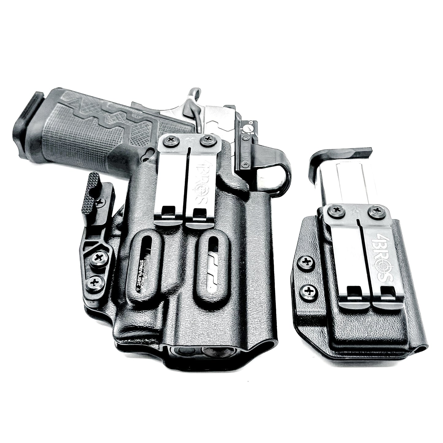 IWB holster combo for Kimber 2K11 PRO 4.25" & Streamlight TLR-7 HL-X & 2011 mags. Includes mag carrier, Modwing, and Monoblock clips. Ships fast from the USA.
