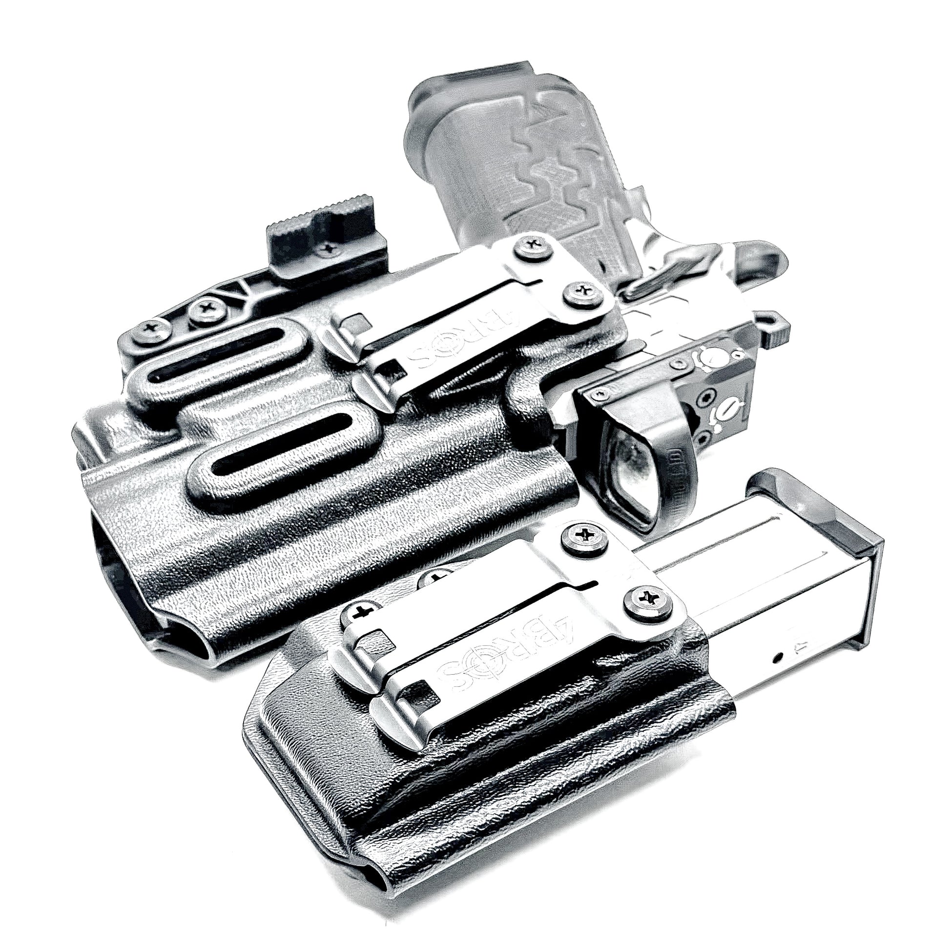IWB holster combo for Kimber 2K11 PRO 4.25" & Streamlight TLR-7 HL-X & 2011 mags. Includes mag carrier, Modwing, and Monoblock clips. Ships fast from the USA.